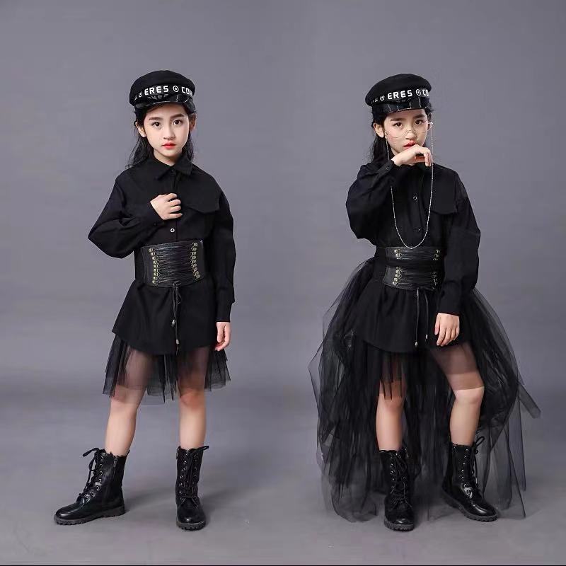 Summer Clothing Girl - 어린이 검은 양복 소녀 모델 경쟁