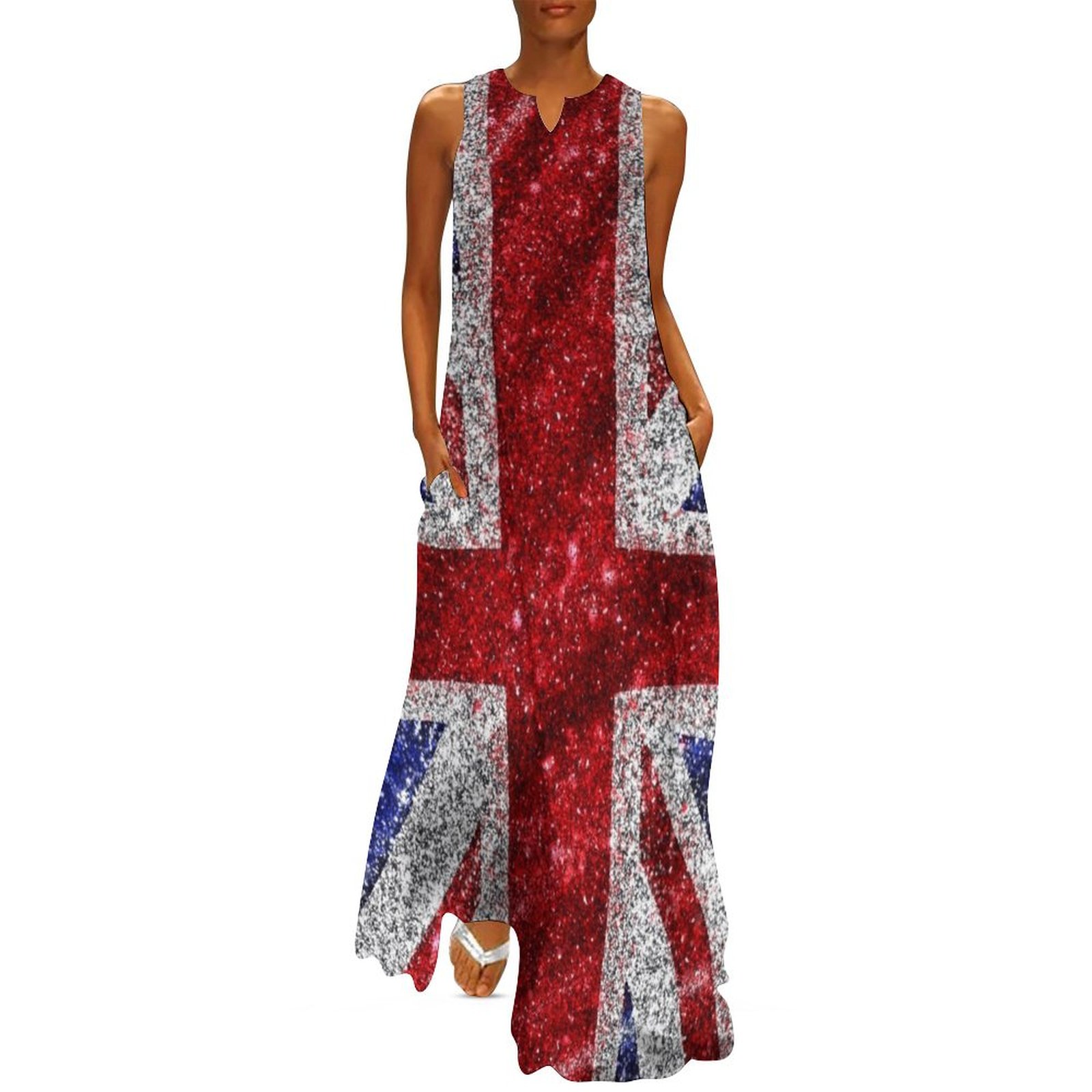 Womens Summer Clothing Uk - 인조 글리터 유니온 잭 플래그, 영국