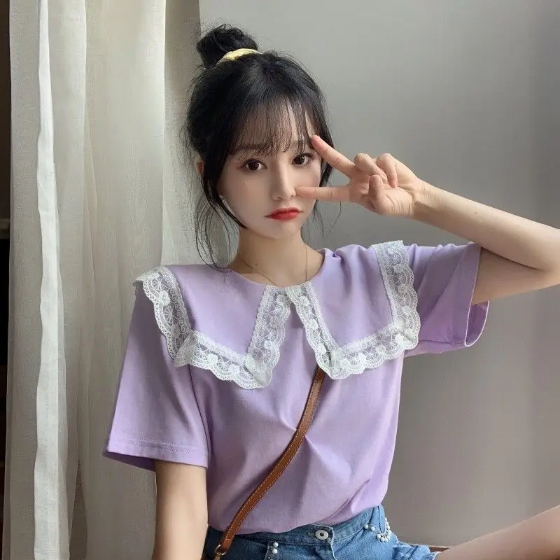 Summer Clothing Trends For Women - 여성용 귀여운 탑 칼라 카와이 여성