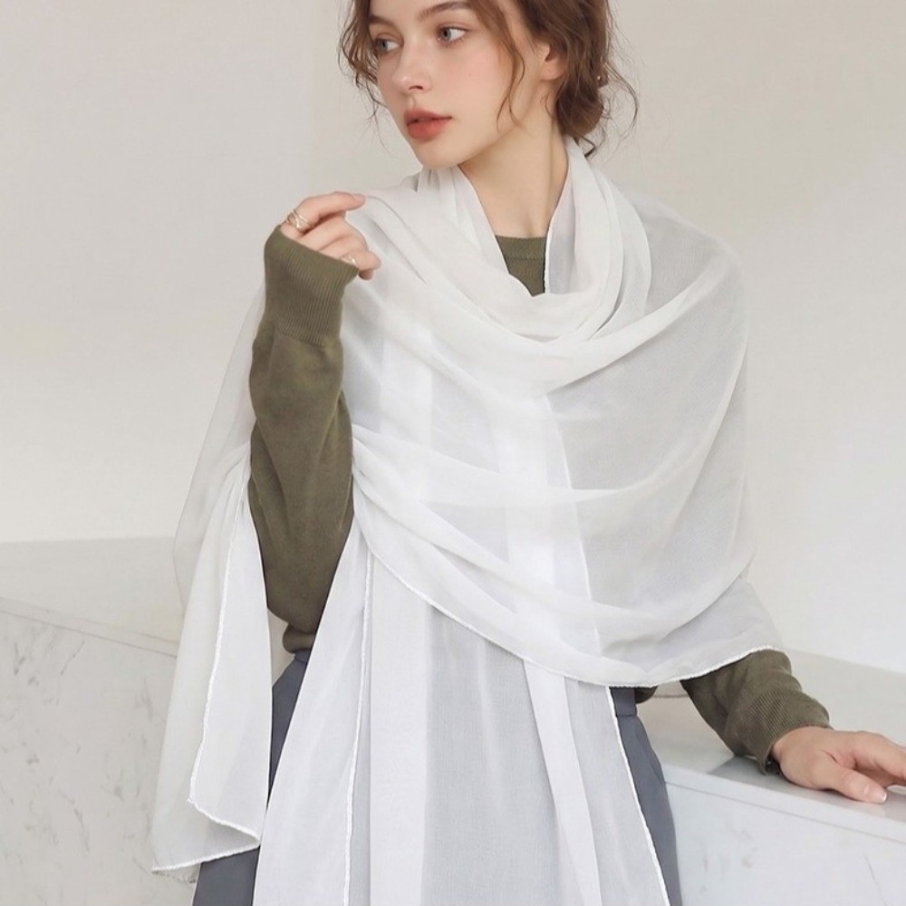 솔리드 컬러 얇은 숄 쉬폰 통기성 스카프 자외선 차단  - Sarong Pareo Wrap 리뷰 및 가격