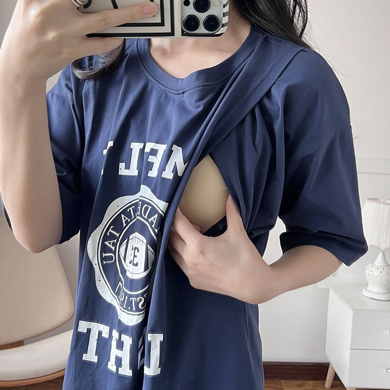 간호복 임산부 수유 긴 티셔츠 잠옷 여성 여름 출산 느 - Summer Clothing Usa 리뷰 및 가격