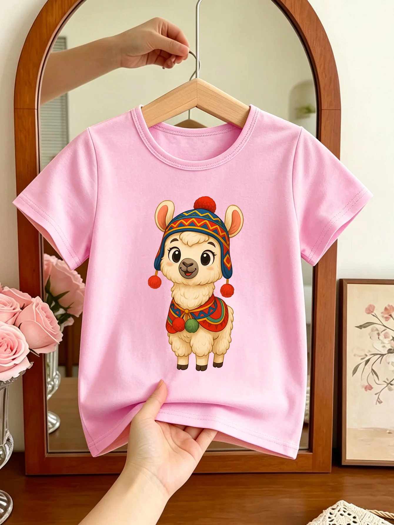 사랑스러운 만화 라마 패턴 어린이 반팔 티셔츠 패션 캐 - Summer Loving Kids Clothing 리뷰 및 가격