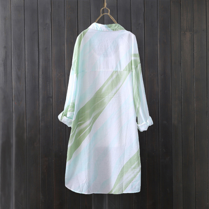 쉬폰 셔츠 여성 여름 중간 길이 탑 프린트 보호 의류  - Summer Clothing Design 리뷰 및 가격