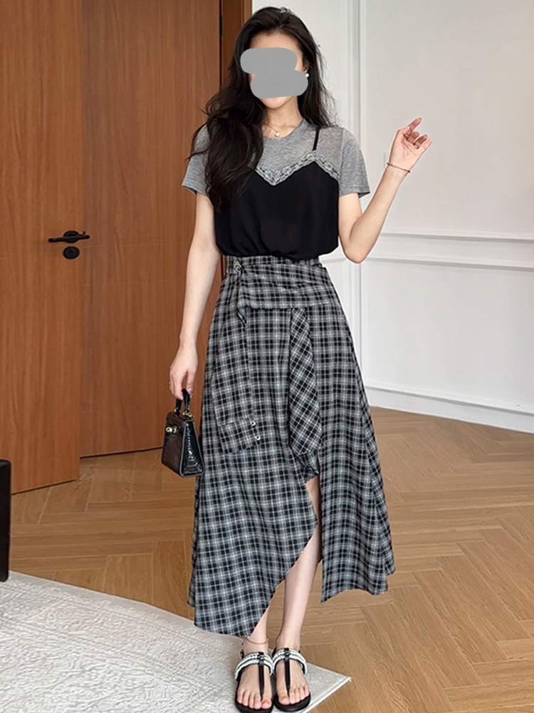 여름 신상 패션 디자인 레이스 반팔 언밸런스 플래드 하 - Summer Clothing Design 리뷰 및 가격