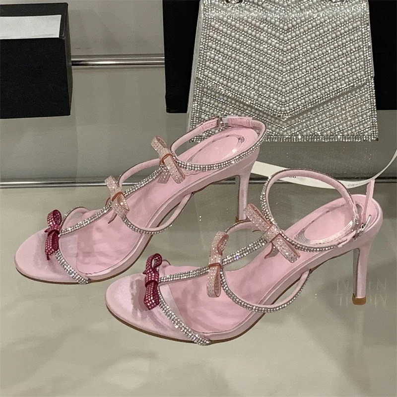 Aneikeh 여름 섹시한 나비 매듭 하이힐 검투사 샌 - Summer Clothing Sale 리뷰 및 가격