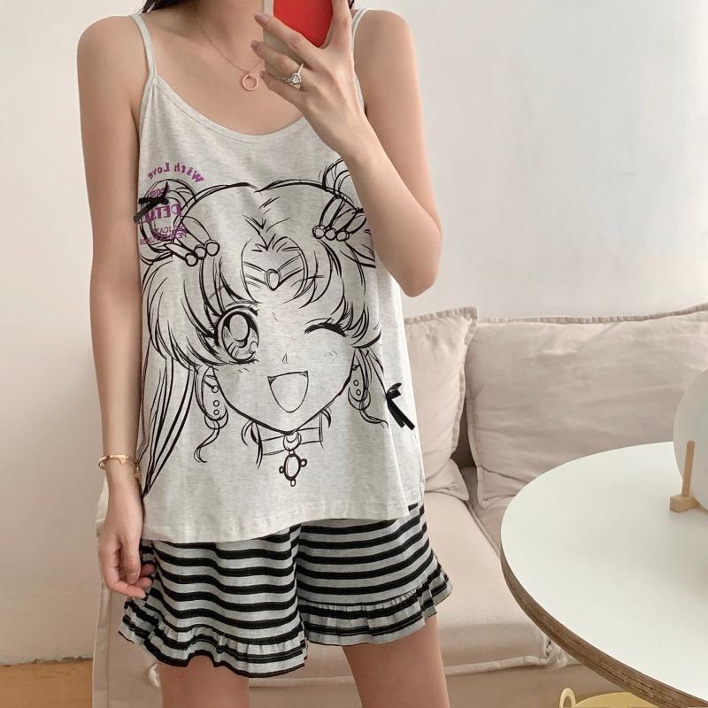 빅사이즈 여성 의류 한국풍 세일러문 파자마 여름 여성용 - Summer Clothing Trends For Women 리뷰 및 가격