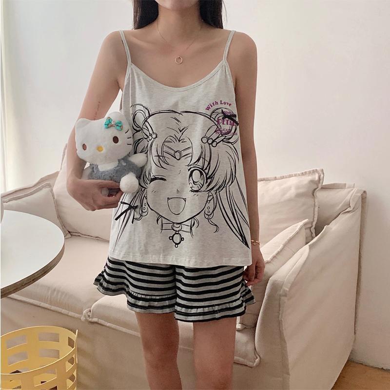 빅사이즈 여성 의류 한국풍 세일러문 파자마 여름 여성용 - Summer Clothing Trends For Women 리뷰 및 가격