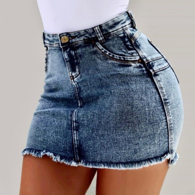 새로운 하이 웨이스트 러프 에지 힙 랩 데님 짧은 스커 - Summer Clothing Options 리뷰 및 가격