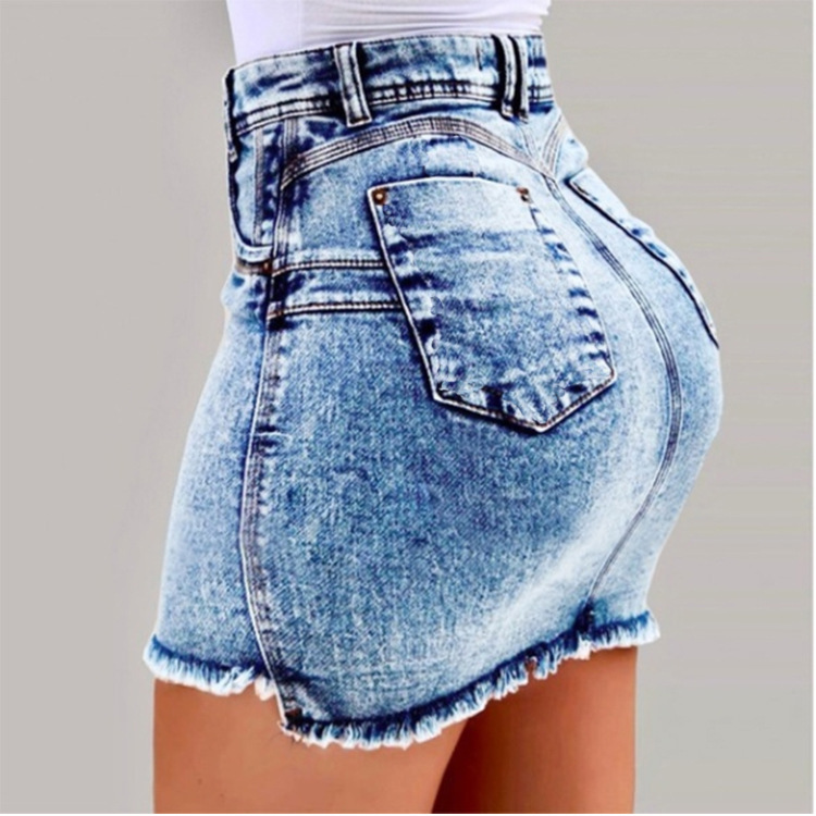 새로운 하이 웨이스트 러프 에지 힙 랩 데님 짧은 스커 - Summer Clothing Options 리뷰 및 가격